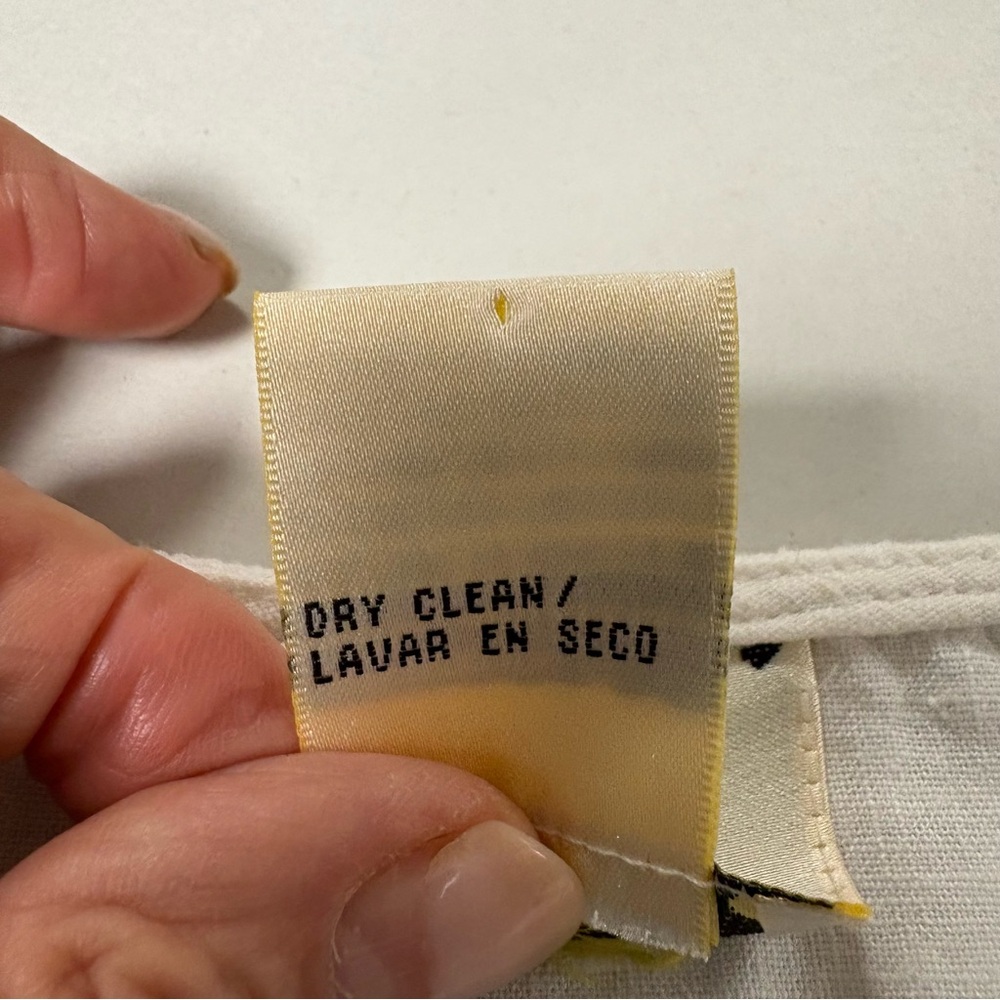 White Embroidered Womens Linen Tank Top Small - Picture 9 of 11